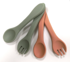 Silicone Fork Spoon Set - BPA Free - My Eco Tot 