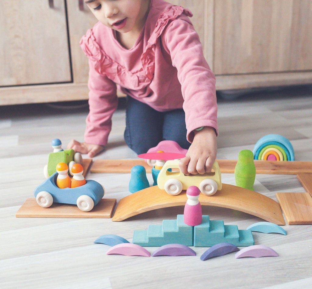 Rainbow Cars with Curved Bridges - My Eco Tot 