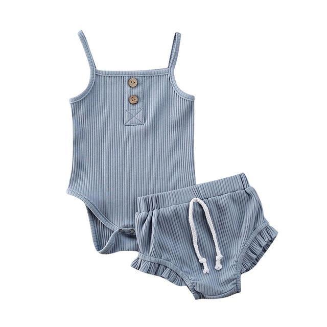 Kelly Knitted Button Romper + Bloomers - My Eco Tot 